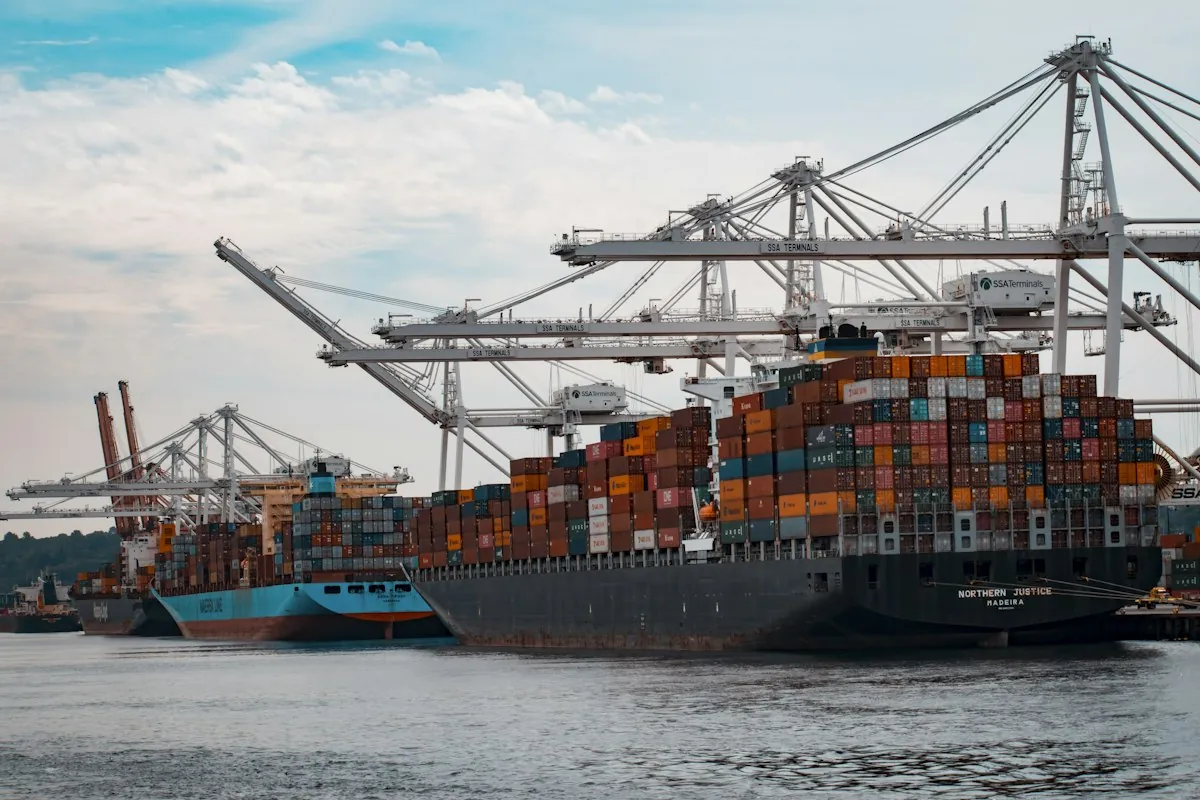 Engineers managing technical supply chain and freight distribution